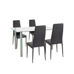 Leziter Set de masă Verna 4 1 negru-negru Mobalis Homvera
