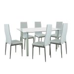 Leziter Set de masă Verna 6 1 alb-gri Mobalis Homvera