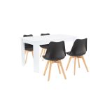 Leziter Set de masă Zara 4 1 alb-negru Mobalis Homvera