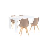 Leziter Set de masă Zara 4 1 bej-alb Mobalis Homvera