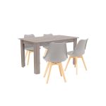 Leziter Set de masă Zara 4 1 gri-stejar York Mobalis Homvera
