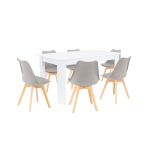 Leziter Set de masă Zara 6 1 gri-alb Mobalis Homvera