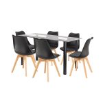 Leziter Set de masă Zelma 6 1 negru Mobalis Homvera