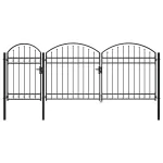 Poartă pentru Gard cu Vârf Arcuit 175 x 400 cm Oțel GartenMobel Dekor