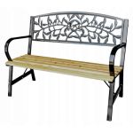 Banca de gradina, metal si lemn, 120x56x85 cm, Sorina GartenVIP DiyLine