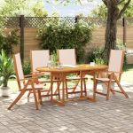 Set mobilier de grădină, 5 piese, lemn masiv acacia/textilenă GartenMobel Dekor