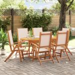 Set mobilier de grădină, 7 piese, lemn masiv acacia/textilenă GartenMobel Dekor