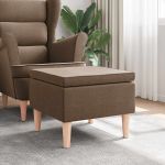 Scaun cu picioare din lemn, maro, material textil GartenMobel Dekor