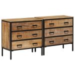 Dulapuri, 2 buc., 70x35x70 cm, lemn masiv de mango brut GartenMobel Dekor