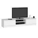 Comoda TV cu 2 usi si rafturi centrale, PAL laminat, 160x40x33 cm, alb mat Household NewTrend