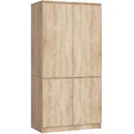 Dulap cu 4 usi, rafturi si bara pentru umerase, PAL laminat, 90x51x180 cm, stejar sonoma Household NewTrend