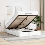 Pat otoman cu saltele și LEDs, 140x190cm, piele ecologică GartenMobel Dekor
