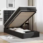 Pat otoman cu saltea, negru, 90x190cm, piele ecologică GartenMobel Dekor