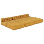 Canapea modulară Manual 4 pcs Galben 70 x 70 x 56 cm țesătură GartenMobel Dekor