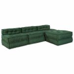 Canapea modulară Manual 4 pcs Verde 70 x 70 x 56 cm țesătură GartenMobel Dekor