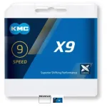 Lant KMC 9 viteze, 1/2x11/114 1/2x11/128, argintiu Ultimate FactoryBikes