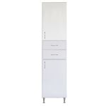 Leziter Dulap înalt Bianca Plus 45 cu 2 uși, 2 sertare, alb lucios, dreapta Mobalis Homvera