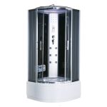 Leziter Cabină de duș cu hidromasaj Vital Black 90x90 cm, curbată, cu tavă adâncă Mobalis Homvera