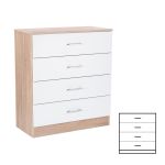 Leziter Comodă Miami cu 4 sertare 80x92 cm alb-stejar sonoma Mobalis Homvera