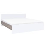 Leziter Pat dublu Miami fără cadru 180x200 cm alb-stejar York Mobalis Homvera