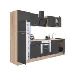 Leziter Mobilă de bucătărie Yorki 270 cu cuptor inferior și frigider cu congelator superior Mobalis Homvera