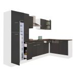 Leziter Unitate de bucătărie de colț Yorki 310 cu congelator superior și frigider Mobalis Homvera