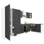 Leziter Unitate de bucătărie de colț Yorki 370 cu congelator inferior și frigider Mobalis Homvera