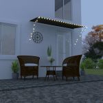 Copertină retractabilă cu LED, antracit, 300 x 150 cm GartenMobel Dekor