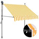 Copertină retractabilă manual cu LED, alb & portocaliu, 100 cm GartenMobel Dekor