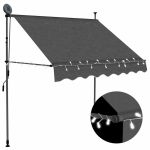 Copertină retractabilă manual cu LED, antracit, 100 cm GartenMobel Dekor