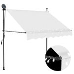 Copertină retractabilă manual cu LED, crem, 150 cm GartenMobel Dekor