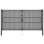 Poartă de gard grădină, antracit, 4 x 2,5 m, oțel GartenMobel Dekor