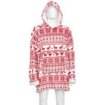 Bluza pentru adulti cu design scandinav de Craciun, oversize, 85x118 cm, rosu Household NewTrend