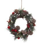 Coronita decorativa cu crengute, pentru Craciun, diametru 30 cm, cu plante uscate Household NewTrend