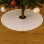 Covor pentru bradul de Craciun, diametru 100 cm, alb cu sclipici Household NewTrend