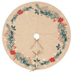 Covoras de pus sub bradul de Craciun, diametru 90 cm, bej cu modele Household NewTrend