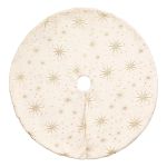 Covoras de pus sub bradul de Craciun, diametru 90 cm, cu stele aurii, alb Household NewTrend