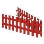 Gard decorativ din lemn, decor Craciun, 90x20x4 cm, rosu Household NewTrend