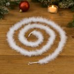 Ghirlanda pentru decor sau bradul de Craciun, model pene si bumbac, 200cm, alb Household NewTrend