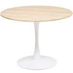 Masa rotunda Atmosphera Elias, 102x74 cm, MDF si metal, bej si alb Household NewTrend