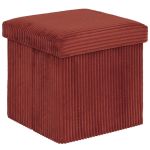 Taburet pliabil Atmosphera Arum din material tip catifea raiat, 38x38x38 cm, ambra Household NewTrend