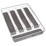 Tava organizare tacamuri 5Five Tidy Smart cu 5 compartimente, 23x33x5 cm, gri Household NewTrend