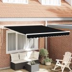 Copertină Negru 3 x 2,5 m Poliester și metal GartenMobel Dekor