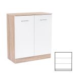 Leziter Comodă Miami cu 2 uși 80x92 cm alb-stejar sonoma Mobalis Homvera