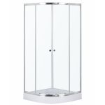 Kerra Cabină de duș curbată Leo 80 cromată cu cădiță de duș Mobalis Homvera