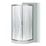 Leziter Cabină de duș curbată Spirit Bamboo 80x80 cm cu cădiță de duș Mobalis Homvera