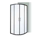 Leziter Cabină de duș curbată Spirit Clear 80x80 cm fără cădiță de duș neagră Mobalis Homvera