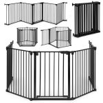 Homelux Balustradă de siguranță 5 panouri 60 cm metalică neagră Mobalis Homvera