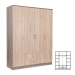 Leziter Dulap Miami 160x205 cm stejar Sonoma-stejar York Mobalis Homvera