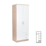 Leziter Dulap Miami 80x205 cm alb-stejar sonoma Mobalis Homvera